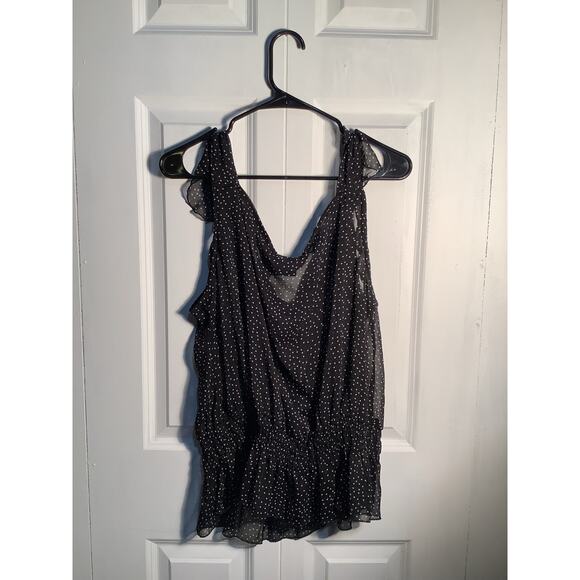 Dots Black Polka Dot Blouse Size 3X - Picture 2 of 3